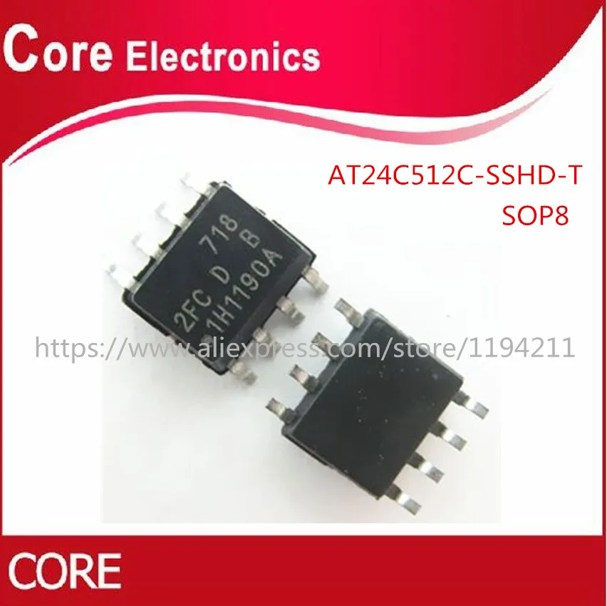 100 шт. AT24C512C SSHD T SOP8 AT24C512 SOP 2FC SMD IC|Интегральные схемы| |