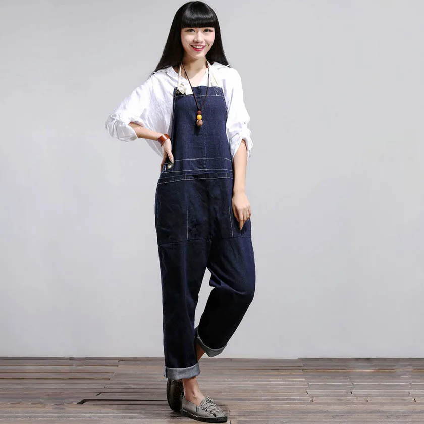 Женский джинсовый комбинезон с лямкой на шее Размеры M/L|plus size jeans|size jeansjeans plus |