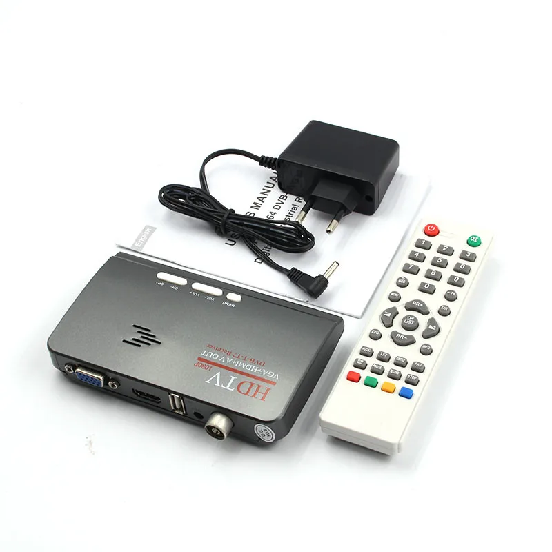 Цифровая ТВ приставка 1080P HDMI DVB T с дистанционным управлением VGA AV CVBS тюнер