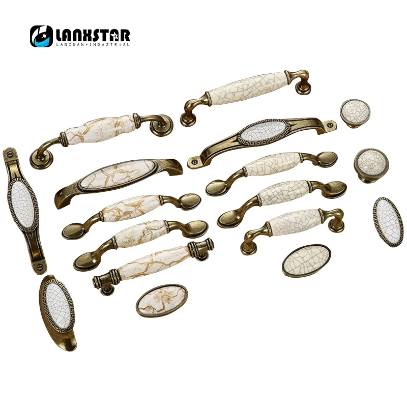 Классическая керамическая ручка 5 шт. технические мраморные ручки для кухонных