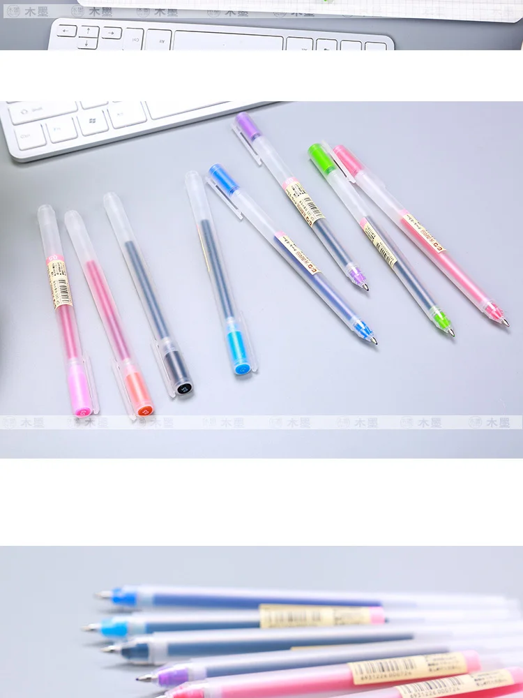 12 Colors MUJI Style 0.5mm Transparent Scrub Color Pen Colour Ink Pen Neutral Pen for School Student Office Supply for kid