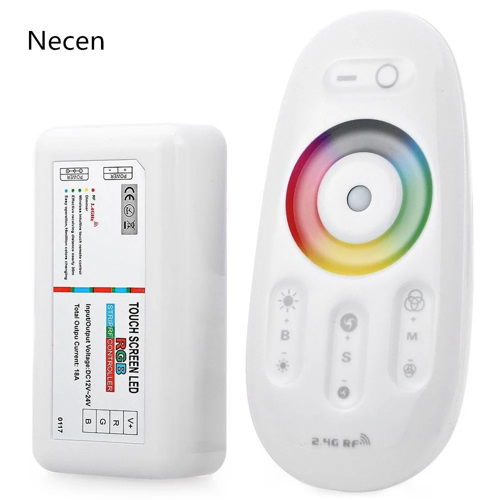 

2.4G RGB /RGBW LED Controller 12V 24V Touch Screen Remote Control 6A per Channel for smd 5050 2835 Led Strip Light