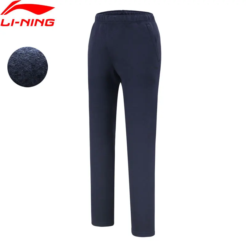 Мужские тренировочные штаны Li Ning теплые флисовые прямые спортивные из 62% хлопка