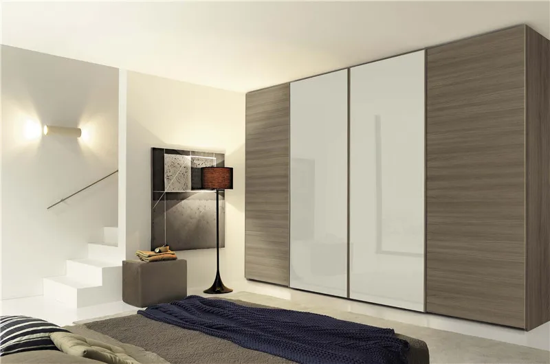 Современная раздвижная дверь для гардероба Белая лакированная ДВЕРЬ