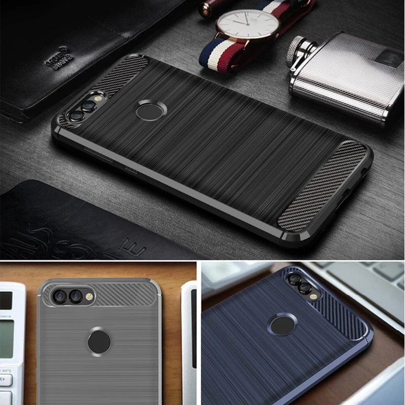 Для Huawei P Smart чехол P Smart TPU силиконовый бампер анти-шок мягкие чехлы из углеродного волокна для Huawei P Smart