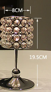 height 19cm Новые роскошные Европейский Стиль Кристалл подсвечник Металл Свадебные украшения комнаты 3 размеров - Цвет: height 19cm