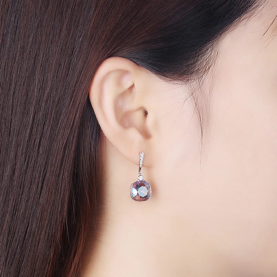 Malanda круглый благородный кристалл от Swarovski серьги висячие серьги из серебра 925 пробы для женщин модные серьги ювелирные изделия подарок