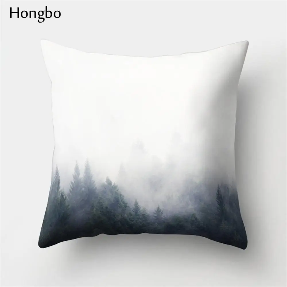 12 Чехол для подушки Hongbo, 1 шт., разноцветный, масляной, Лесной рисунок, горная волна, полиэстер, наволочка, чехол для дивана - Цвет: 12