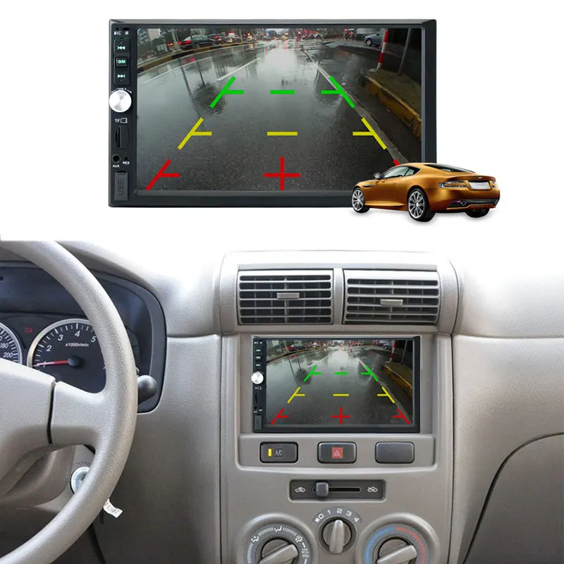 Автомобильный MP5 видеоплеер 2 din 7 дюймов TFT 1080P HD сенсорный экран Bluetooth 12 В
