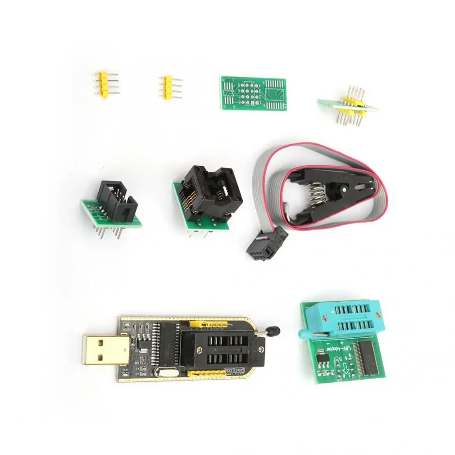 USB программатор CH341A + тестовый зажим SOP8 адаптер 1 8 в модуль преобразователя DIP8