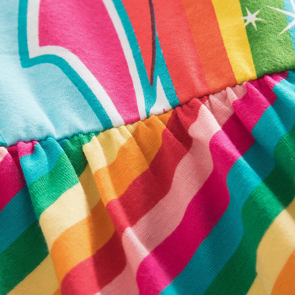 Летнее платье для девочек модная детская одежда повседневное Хлопковое с