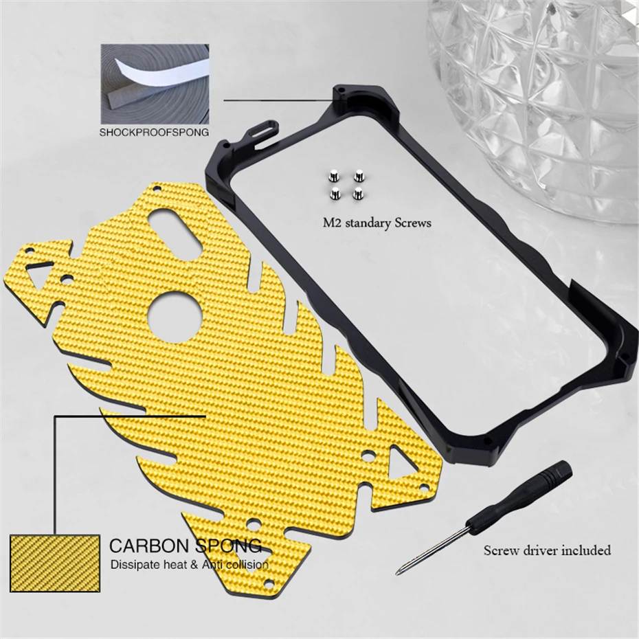 

Zimon For Oppo A9 Case Black Color Aviation Aluminum Heavy Duty Shockproof Protective Shell For Oppo A9 a9x Metal Armor Case