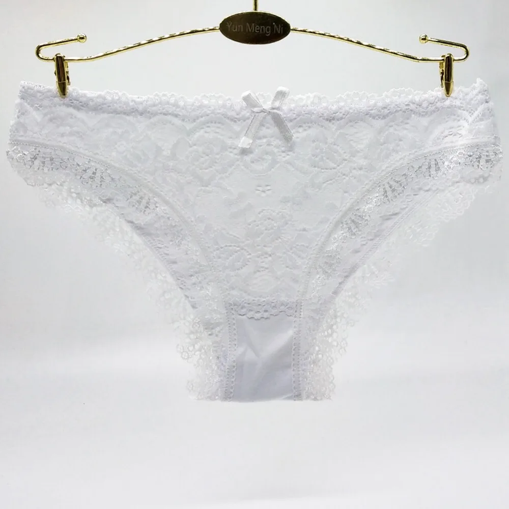Набор из 4 красивых кружевных хлопковых женских трусиков хлопковое бикини для