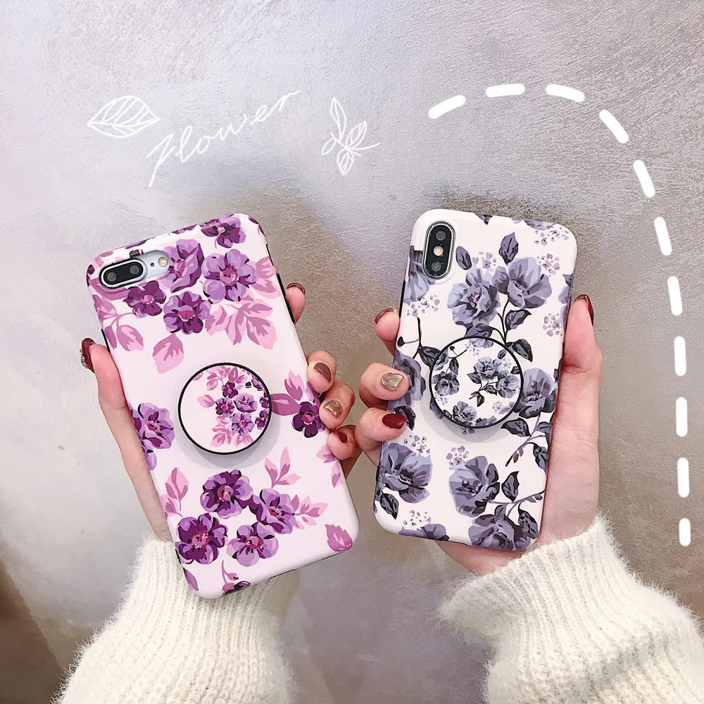 Матовый набор цветов для iPhone XR XS Max X 8 7 Plus 6 6splus Подставка всего тела Мягкий IMD