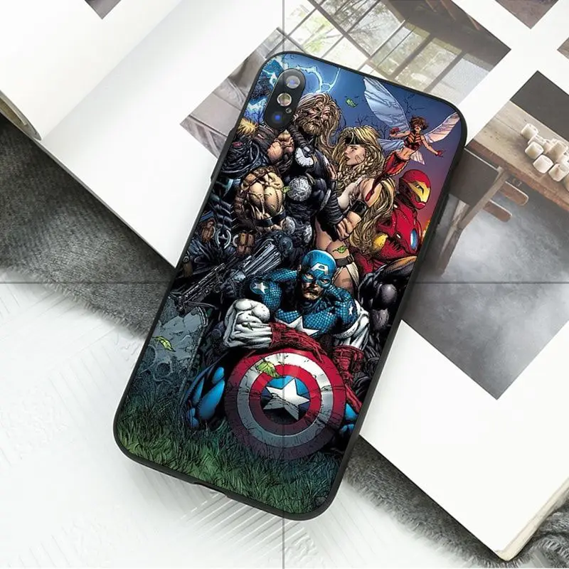 Ruicaica Marvel Avengers Heros Comics Soft Silicone TPU Phone Cover for iPhone X XS MAX 6 6S 7 7plus 8 8Plus 5 5S XR | Мобильные