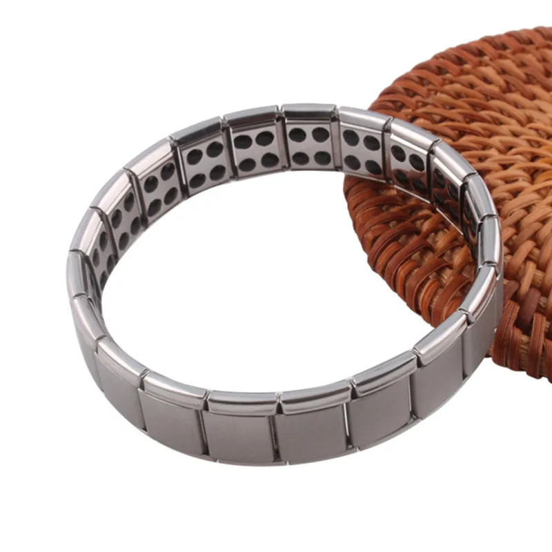 Watchband Men Charm Bracelet Stainless Steel Punk Jewelry Magnet Germanium Health Titanium &amp BanglesFashion | Украшения и