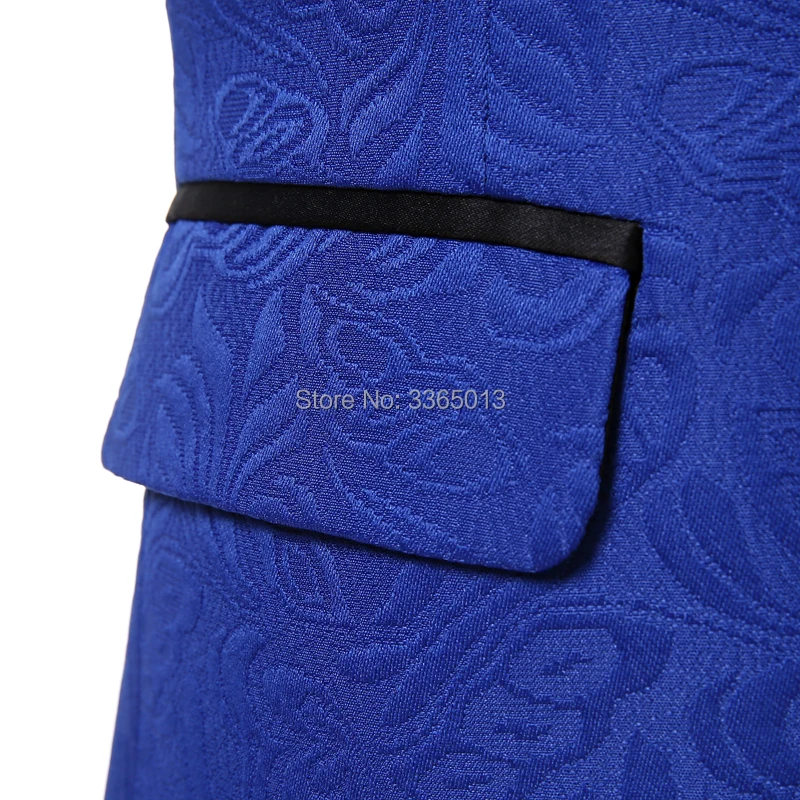 Последние конструкции пальто брюки Королевский синий пиджак 3 предмета костюм Slim