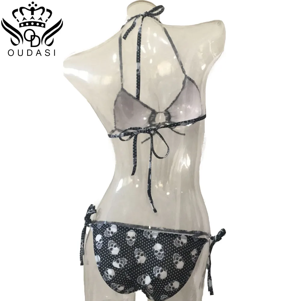 череп бикини 2018 купальник повязка женский отжимание купальники прохладный