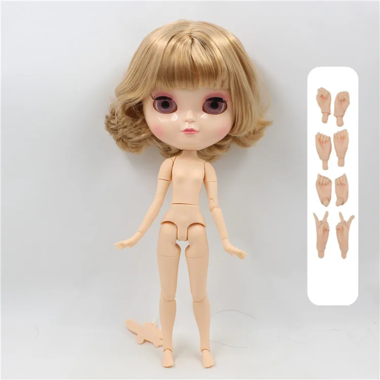 DOLL WITH HAND B Ледяной DBS кукла маленькая грудь азон тело золотой микс каштановые волосы натуральная кожа 30 см 1/6 игрушка - Цвет: DOLL WITH HAND B