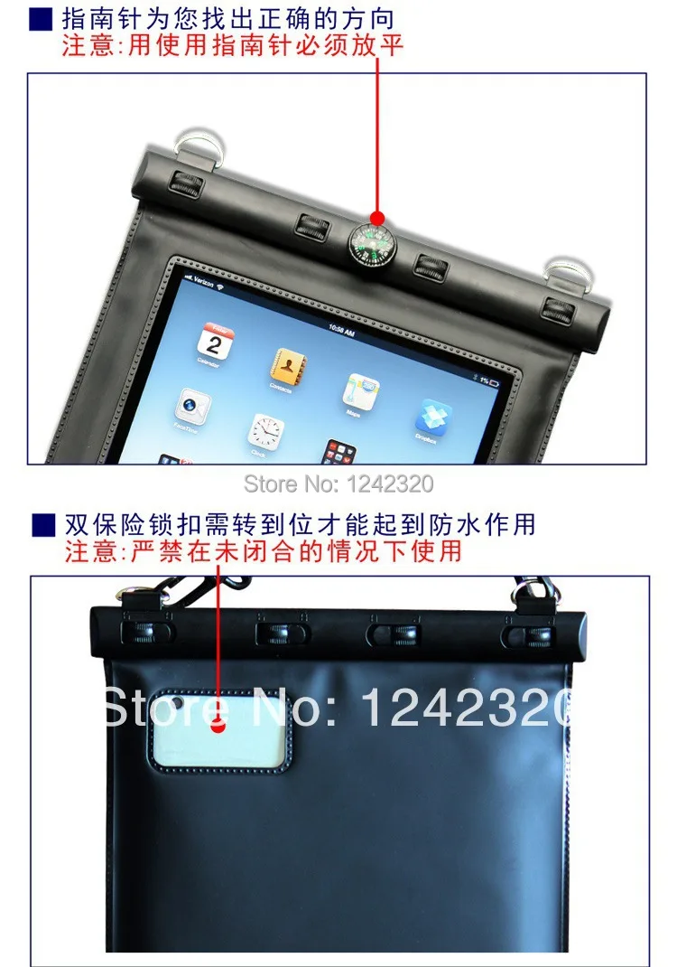 Fit for Pad5 2014 NEW Compass Practical PVC Material Pure Waterproof Cellphone Case with High Using Sensitivity |