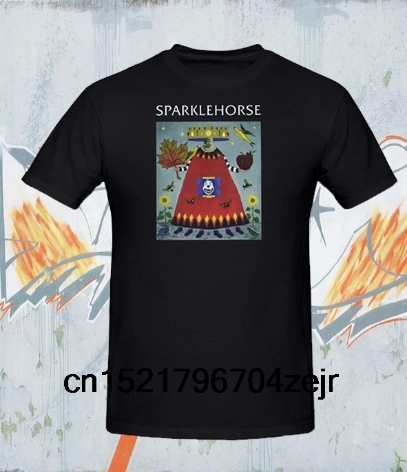 Мужская футболка Sparklehorse американская инди Группа логотип летняя черная новинка