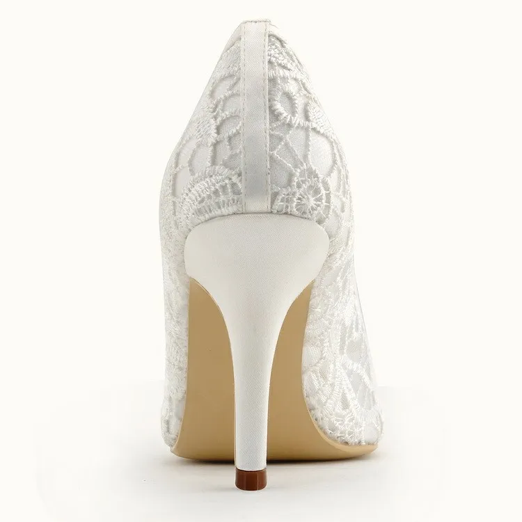 Женщины свадебные туфли HP1400 Слоновая Кость Размер 40 Peep Toe вырезами Высокие