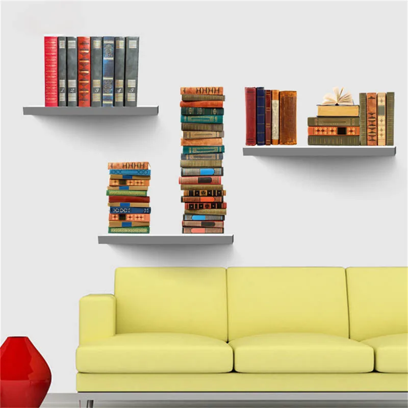 Книжная книжная полка съемная Настенная Наклейка сделай сам ПВХ 3D на стену для