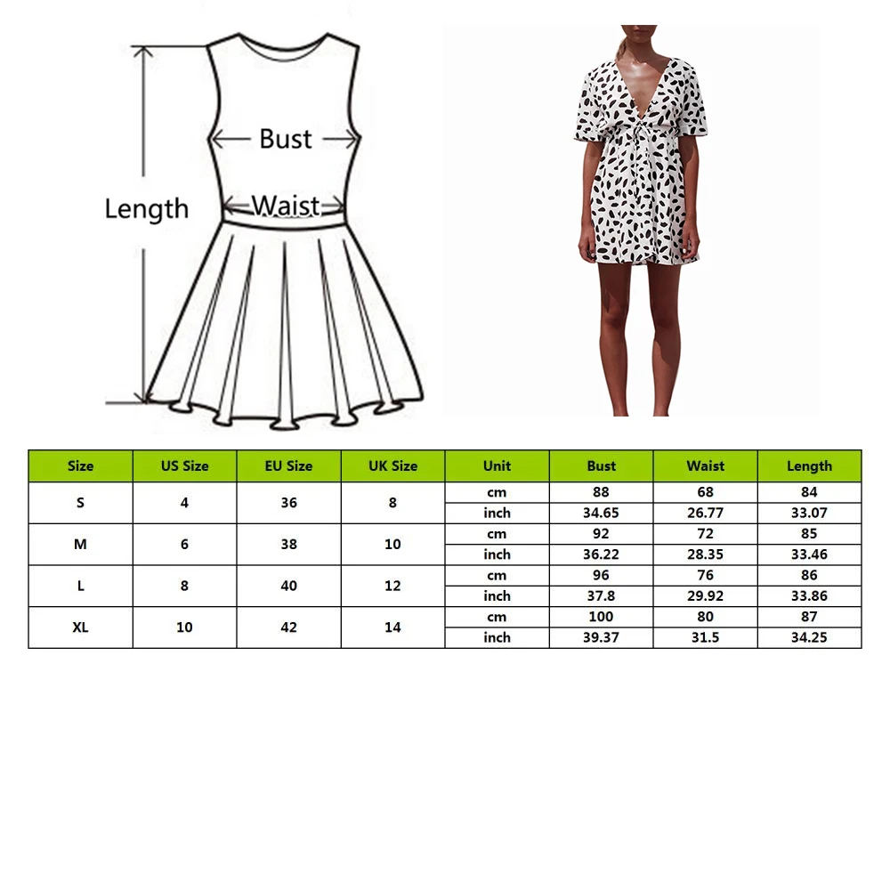 Женское платье с v образным вырезом белое черное на талии коротким рукавом модные
