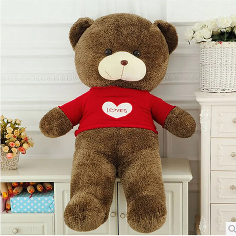 

YunNasi 100cm Sweater Big Teddy Bear Plush Toys Kids Birthday Gift For Girls Children Toy Soft Stuffed PP Cotton Huge Teddy Bear