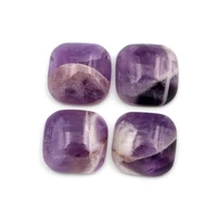12 pieceslot 12mm amethyst stone filleted cornet square dome cabochon natural multi stone flat back cabochons