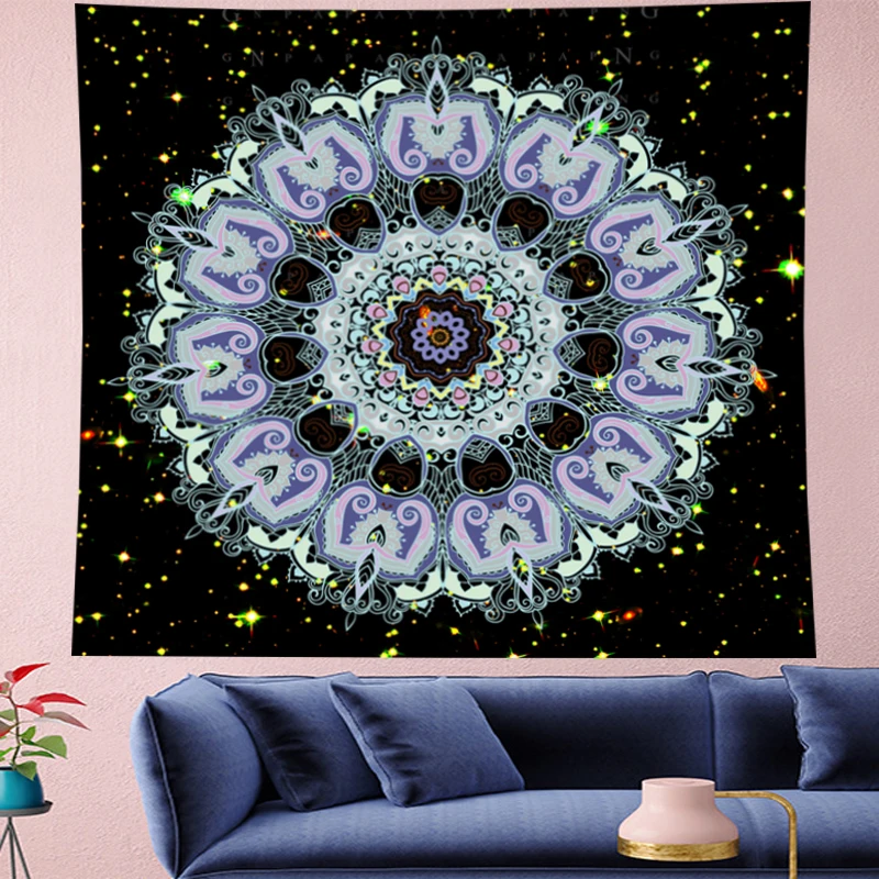 

Indian Mandala Tapestry Wall Hanging purple macrame flower Throw Rug yoga Blanket Camping Tent Travel Mattress Sleeping Pad