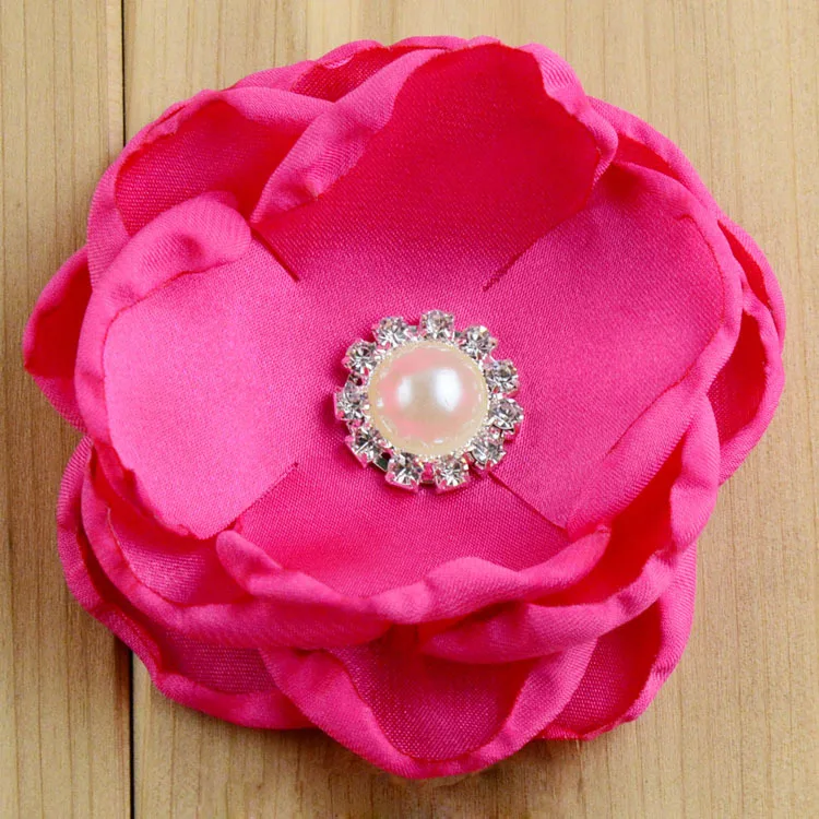 100 шт./лот Детская Красивая повязка на голову с 4 слоями цветов и жемчугом 3 54 дюйма