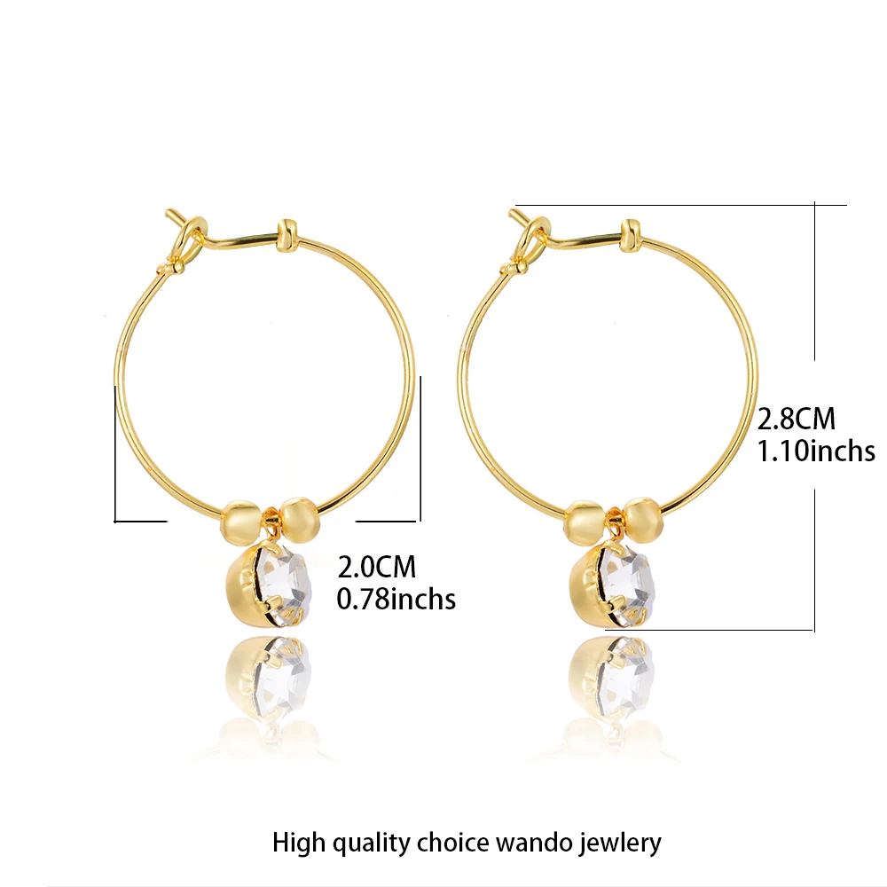 Классические женские серьги капельки WANDO с белыми и черными кристаллами