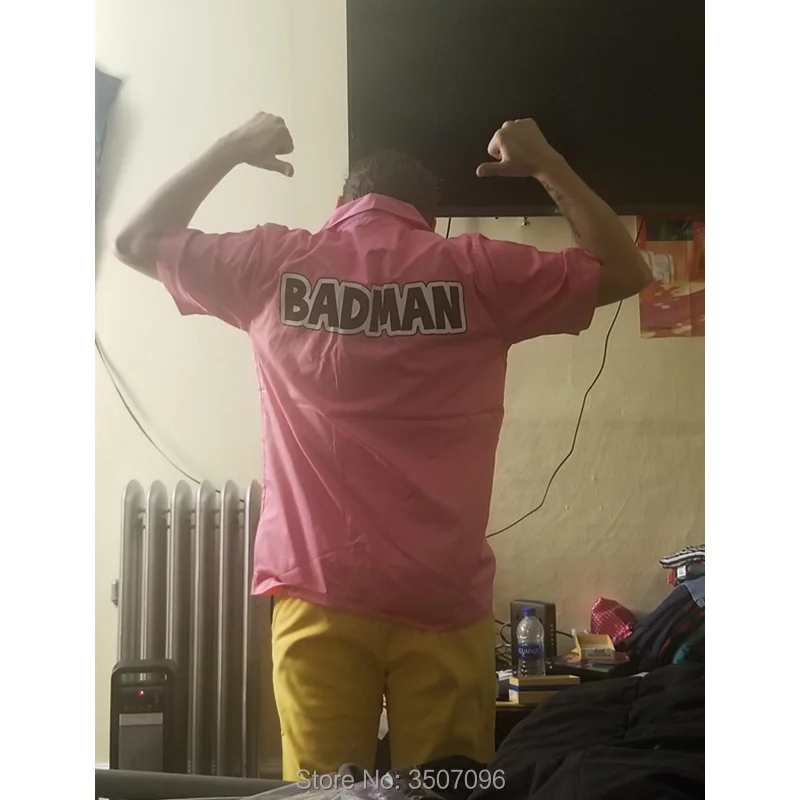 Dragon Ball Z Vegeta BADMAN розовые рубашки Япония аниме Хэллоуин косплей футболка мужские вечерние платья Топы летняя рубашка
