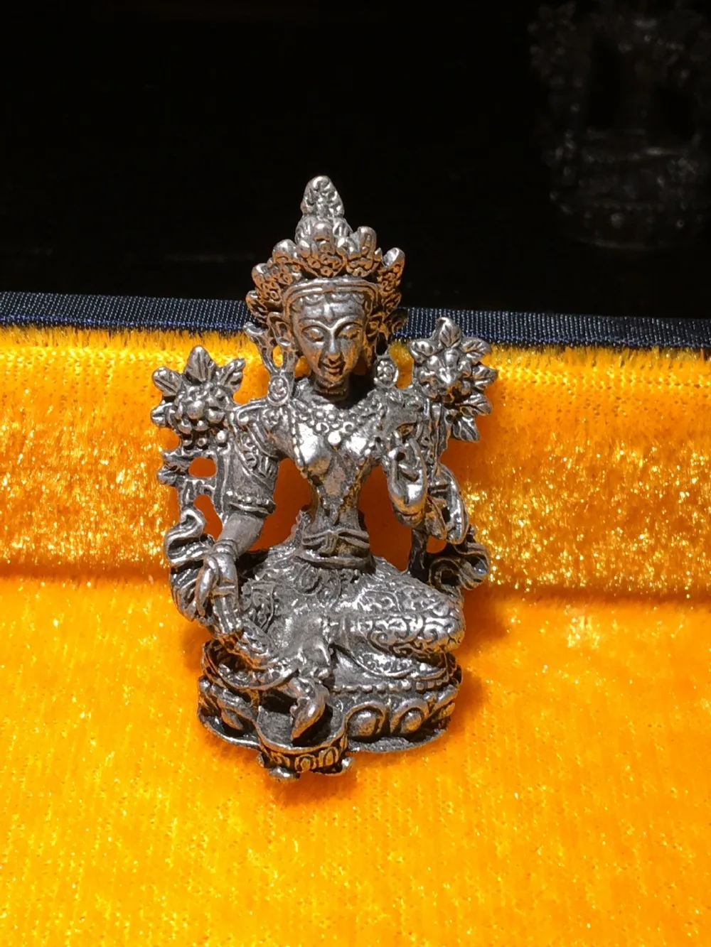 The latest style collection exquisite sculpture small inch Buddha alloy gilded silver bronze statue free shipping | Дом и сад