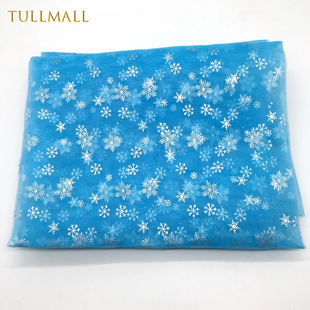 TULLMALL 150 см ширина замороженная Эльза Снежинка Ткань Тюль органза бронзовое