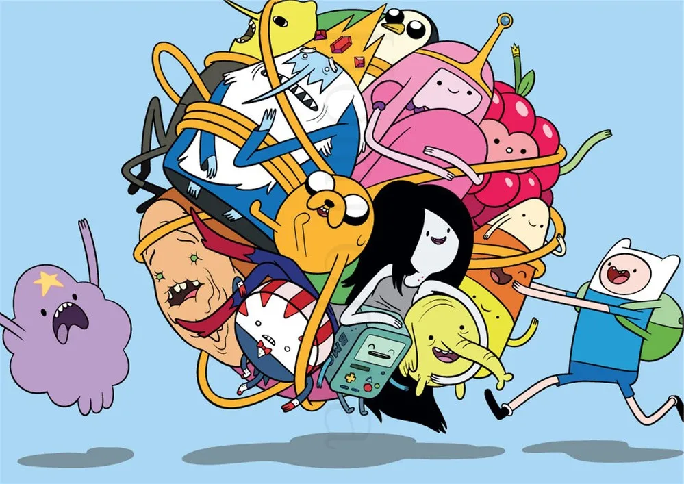 Лиловый Adventure Time постеры, Мультяшные настенные наклейки, белая бумага с покрытием, принты для украшения дома, гостиной, спальни, бара, домашнего искусства, бренд - Цвет: Лиловый