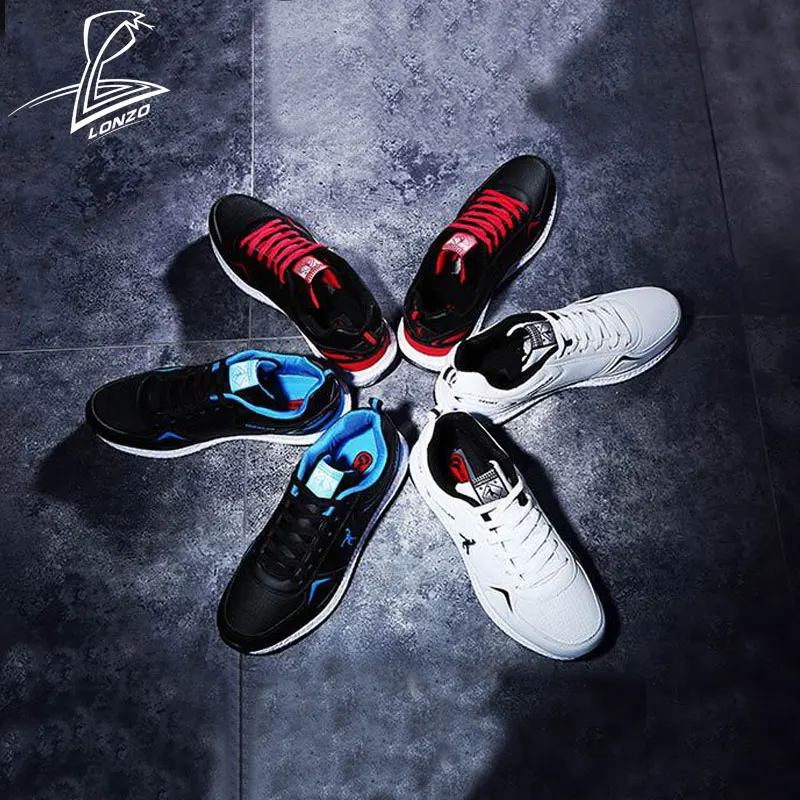 

LONZO Lightweight Running Sneakers Men Cushioning Anti-slip Sport Footwear Breathable Zapatillas Hombre Casual Shoes 45-50 RNS12
