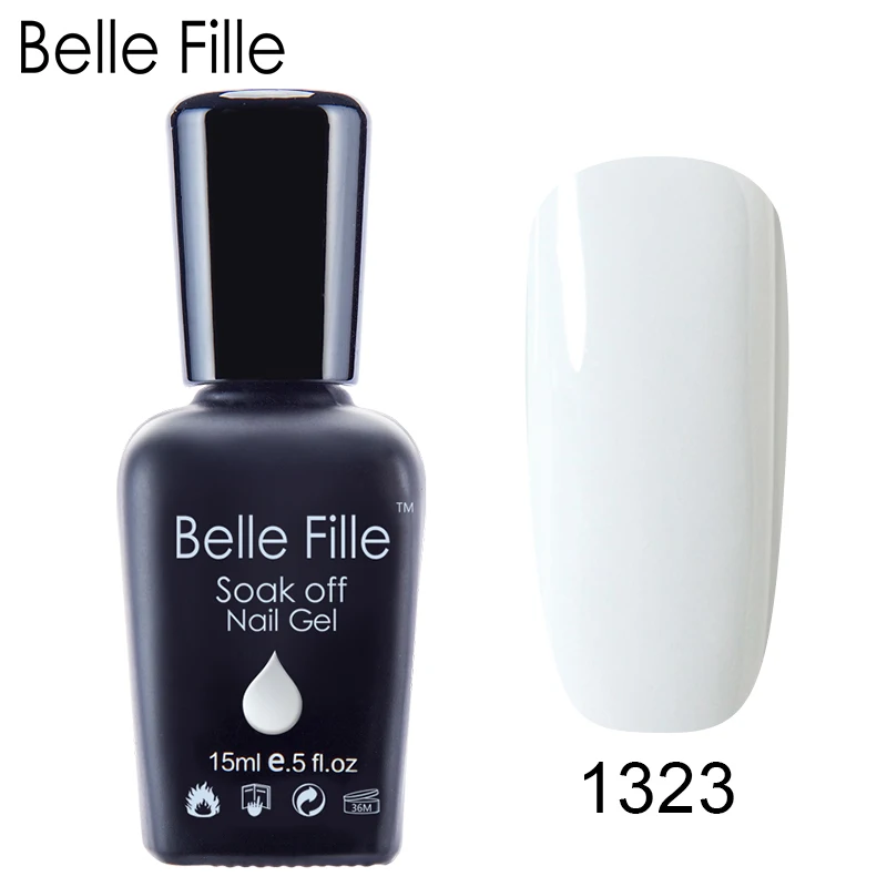 Belle Fille 15 мл Белый гель лак для ногтей Гибридный Прочный УФ Гели Soak Off Гель