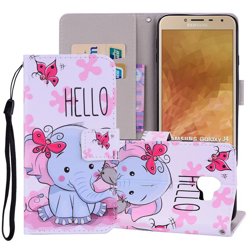Кожаный чехол-книжка для samsung Galaxy J4 J6, чехол-книжка для samsung Galaxy J4 J6, чехол-подставка, чехол для телефона