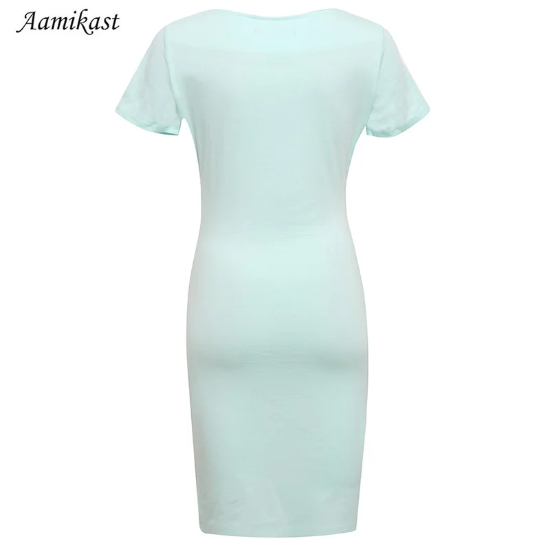 Женское платье футляр AAMIKAST повседневное облегающее с коротким рукавом и