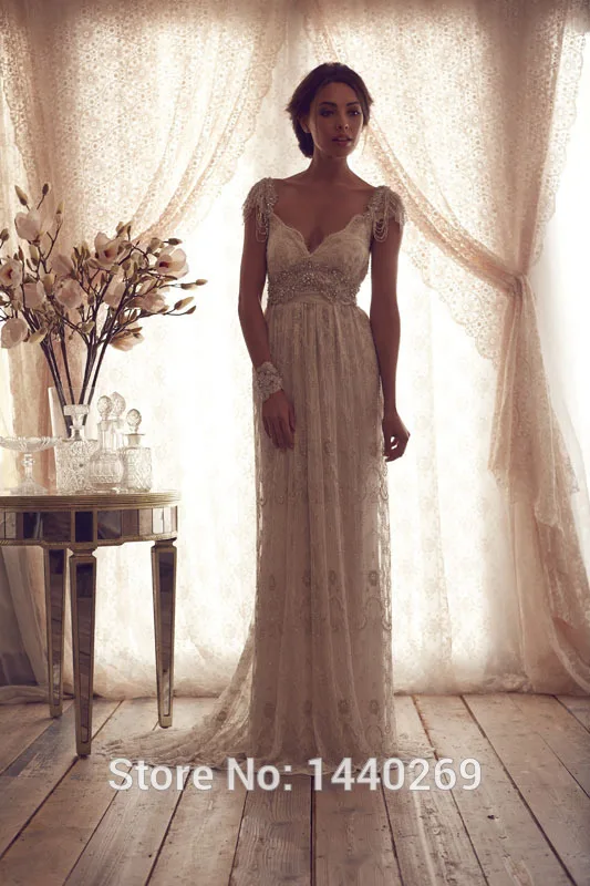 2016 Backless A Line Cap Sleeves Beading Crystal Lace Wedding Dresses Formal vestido de novia encaje | Свадьбы и торжества
