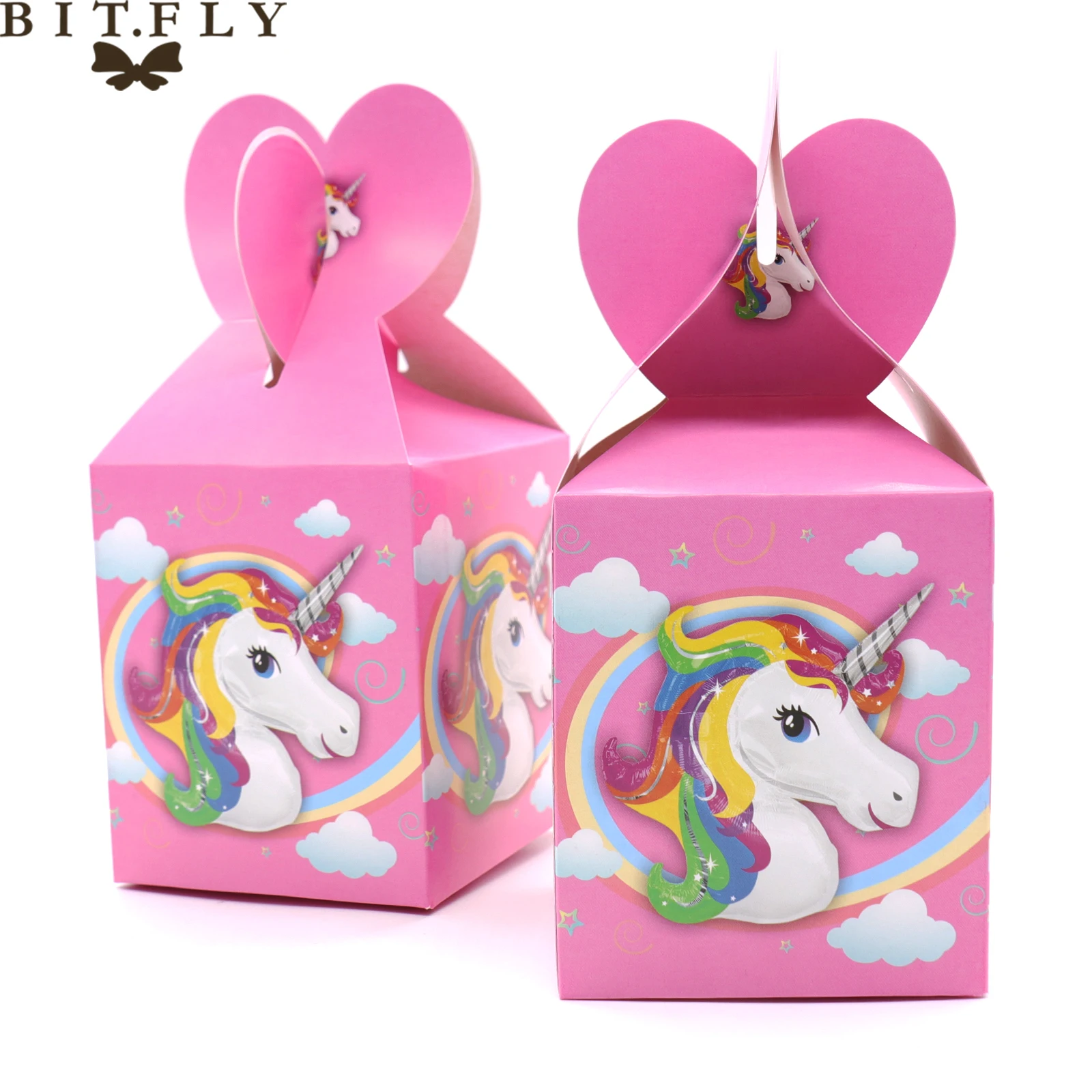 6 pcs pink color unicorn candy box Birthday Party Decorations kids party decoration Unicorn Theme Pony Supplies | Дом и сад