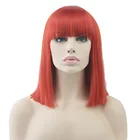 Женские прямые парики из высокотемпературного синтетического волокна, красныекоричневыесерыечерные парики для косплея