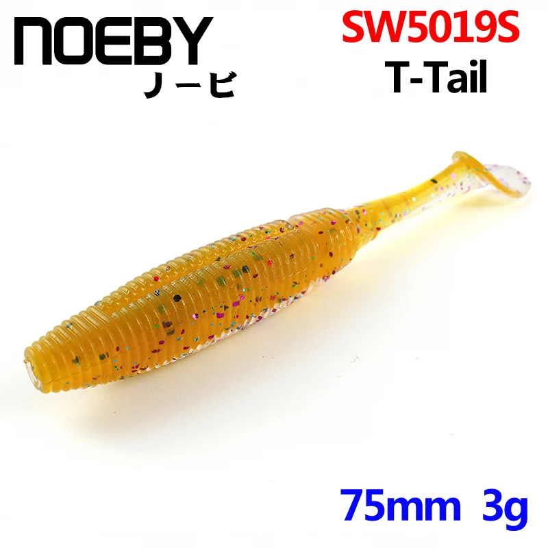 NOEBY 6 шт./лот 75 мм/3 г мягкая рыболовная приманка воблеры червь окунь Т образный