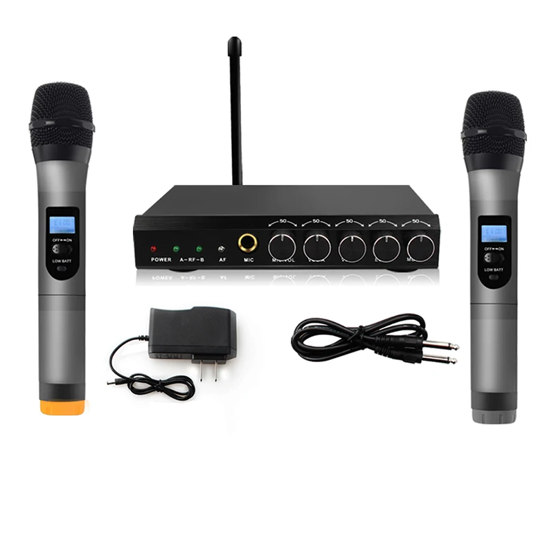 ARCHEER VHF Wireless Microphone System Professional 2 Handheld Mic Dual Channel Transmitter Systerm For Karaoke | Электроника