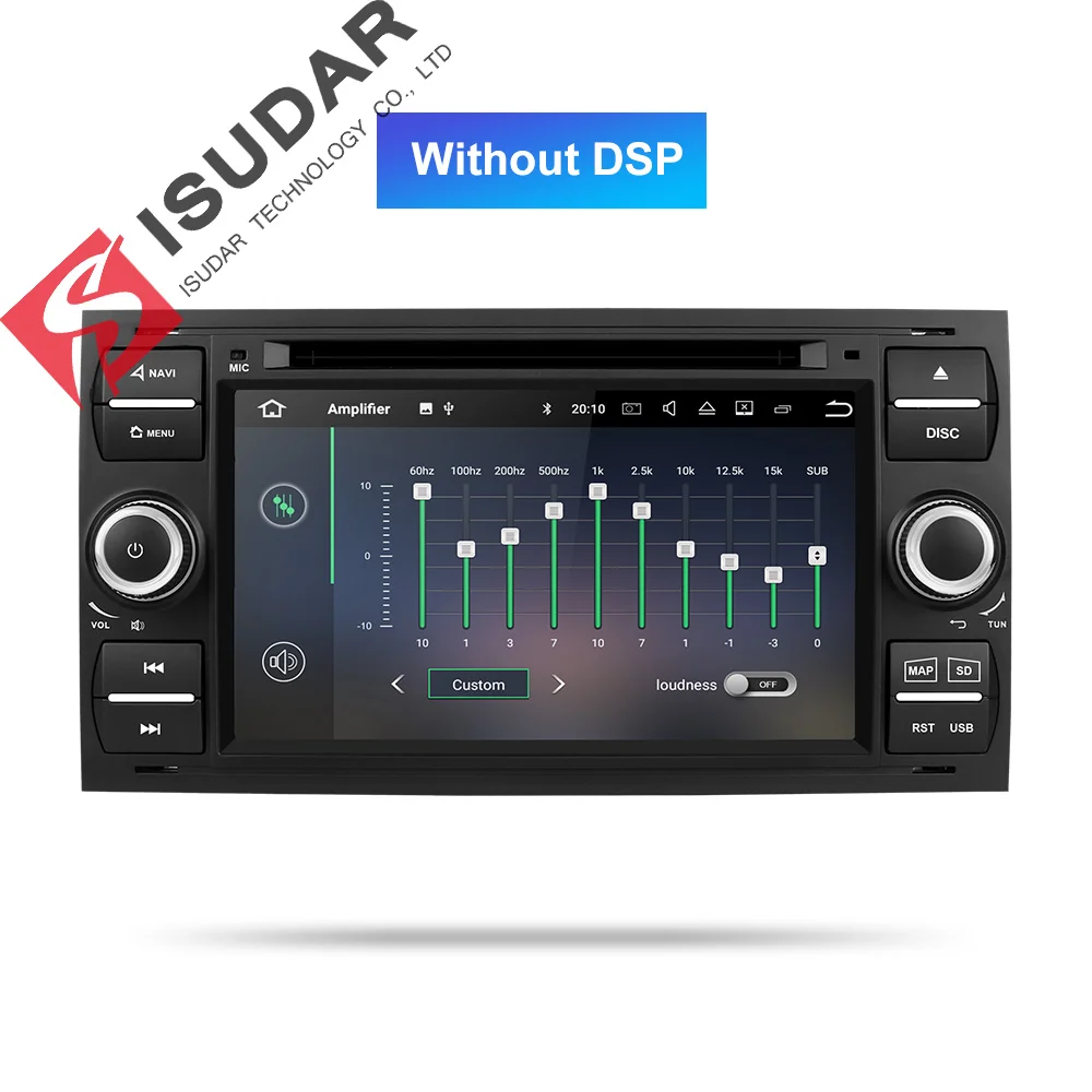 Isudar 2 Din Авто Радио Android 9 для Ford/Mondeo/Focus/Transit/C-MAX автомобильный DVD мультимедиа gps плеер ram 4 Гб rom 64 Гб DVR DSP FM - Цвет: Black 32GB No DSP