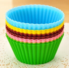 12 шт. случайный 6 Цвета 7 см Muffin силиконовые формы для выпечки Формы кексов форма