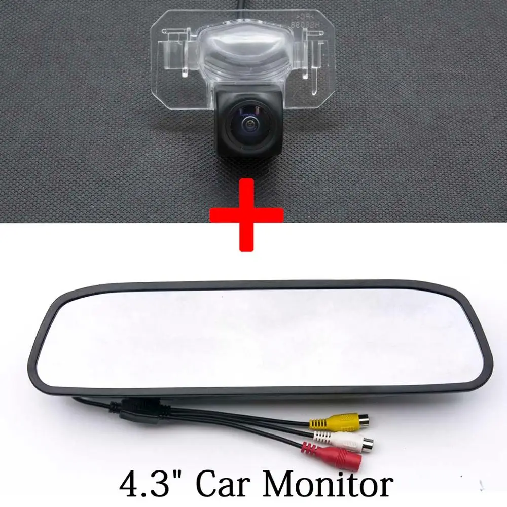 Camera 4.3 Mirror MCCD рыбий глаз 1080P Starlight Автостоянка ЖК-монитор запасная камера заднего вида для Honda Accord City Freed Fit Sedan Civic CIIMO - Название цвета: Camera 4.3 Mirror