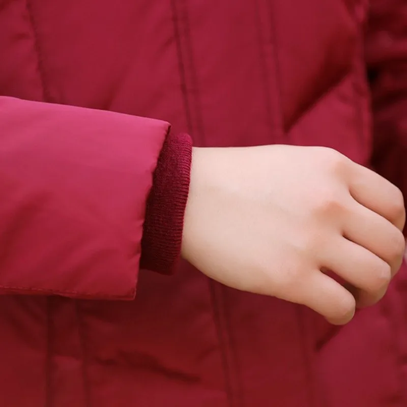 

Europe X-Long Down Jacket Women Winter Long Plus Size Slim Knee Down Outwear Female Thick Hooded Parka Coat C348